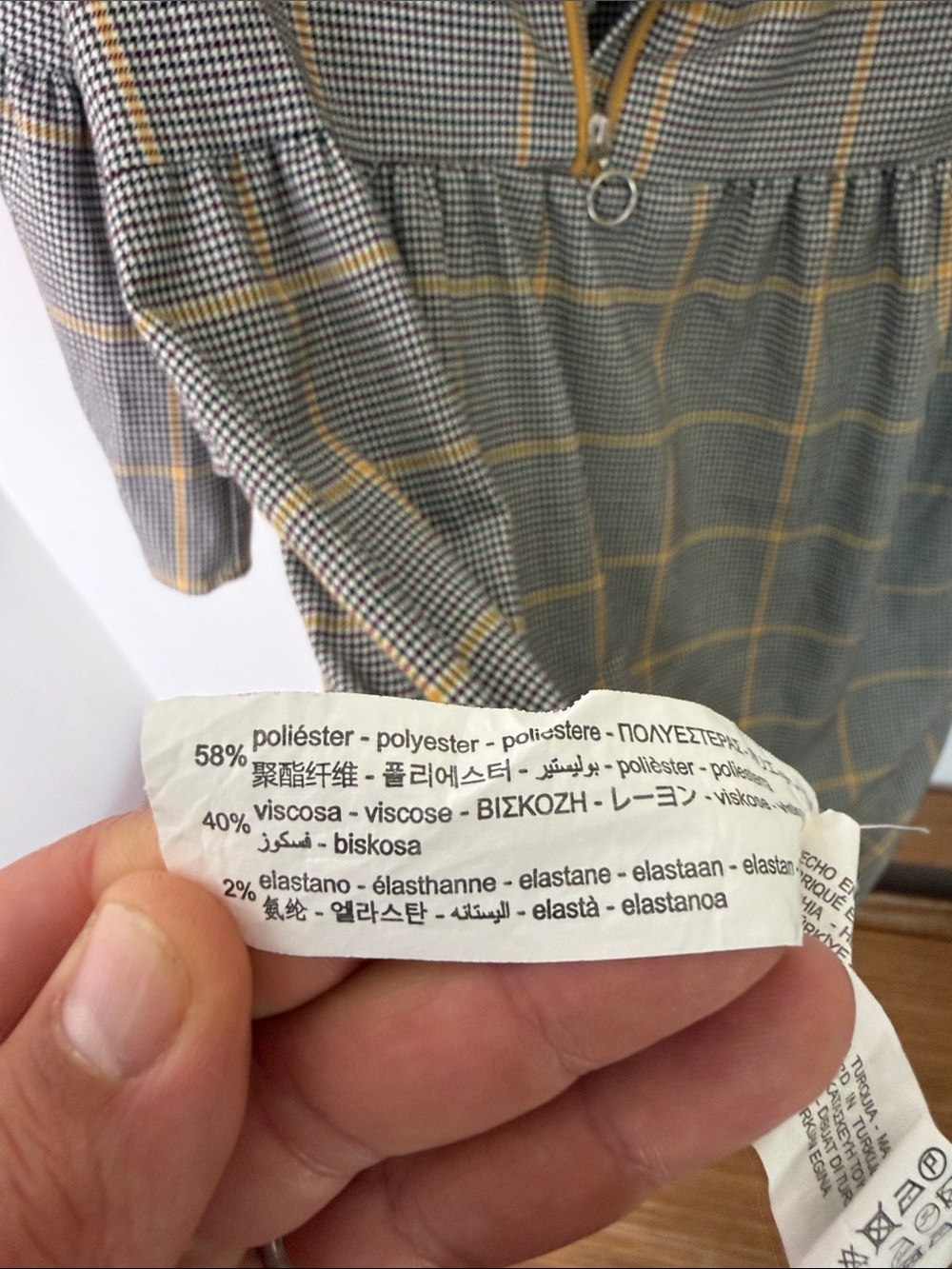 Zara girls Grey & Yellow Plaid Ruffle Tunic size 11/12 - Picture 7 of 7